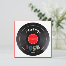 Convite Registro de vinilo de distribuição retrorativa de 