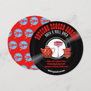 Convite Registro de Vinilo do Chá de panela Rockabilly Re