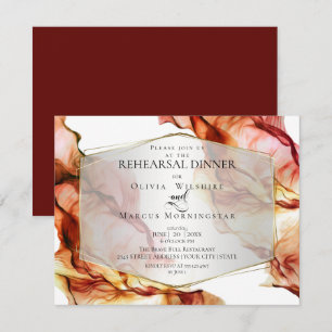 Convite REHEARSAL  Colunas de outono de Abstrato de fluido