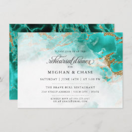 Convite Rehearsal Dinner | Turquoise Watercolor Geode