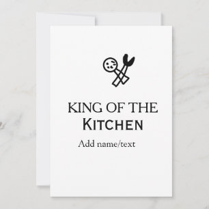 Convite Rei da cozinha chef cozinhando adicionar nome coro
