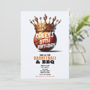 Convite Rei do Basquete Coroa de Ouro Foto Aniversário