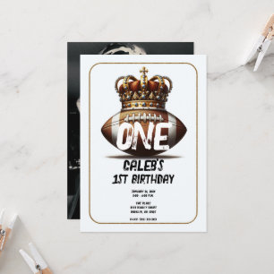 Convite Rei do Futebol Coroa Dourada Foto Fundo 1º Anivers