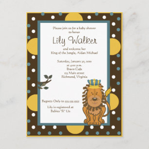 Convite rei do tamanho 4x5 da selva Brown/ponto alaranjado