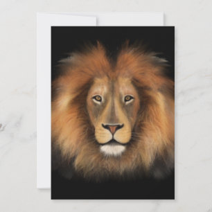 Convite rei leão da selva realista masculino aquarela