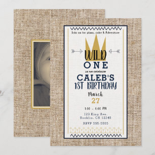 Convite Rei Wild ONE Thing Gold Crown 1º Festa Foto