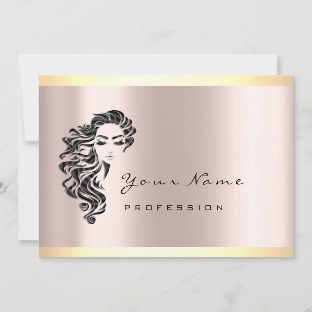 Convite Reika Makeup Artist Beauty Studio Hairdresser Rosa (Frente)