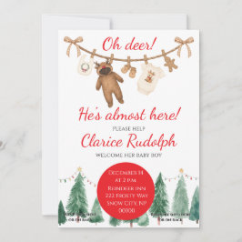 Convite Reindeer Baby Shower Invitation