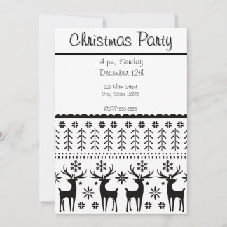 Convite Reindeer de Natal para Folk Moderno