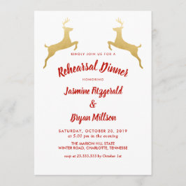 Convite Reindeer Dourado | Janto de ensaio de casamento de