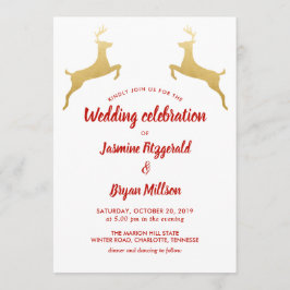 Convite Reindeer Dourado | Natal | Casamento
