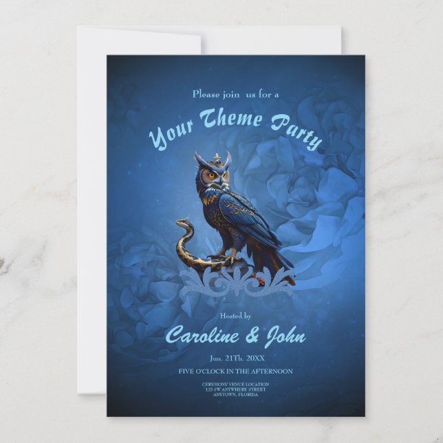 Convite Reis dos céus e terra, a majestosa coruja (Frente)