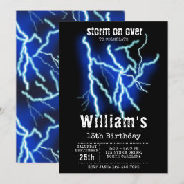 Convite Relâmpago de tempestade elétrica