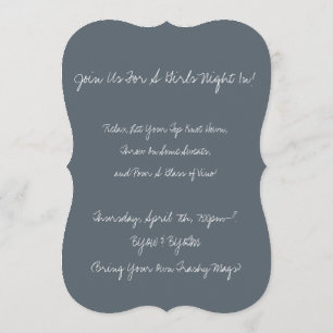 Convite "Relaxe, deixe noite das meninas do seu nó