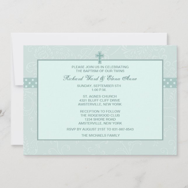 Convite Religioso de Paisley Revertido (Frente)