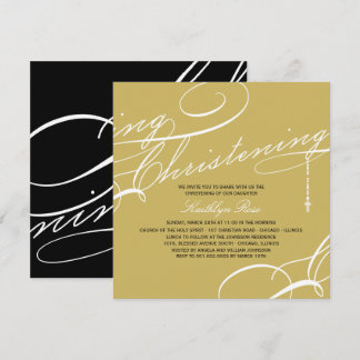 Convite Religioso Dourado Moderno Criador Escriturado