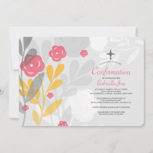 Convite Religioso Floral Trendy