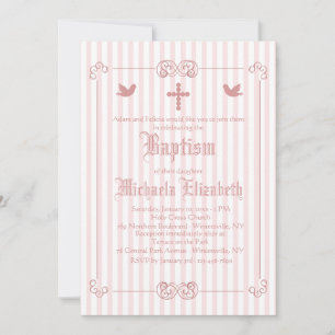 Convite Religioso Rosé de Moldura Delicada