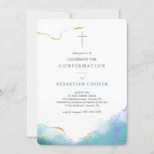 Convite Religioso Trendy Watercolor