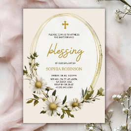 Convite Religious invitation card with floral design