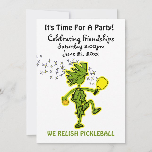 Convite Relish Picklball Party Invitation (Frente)
