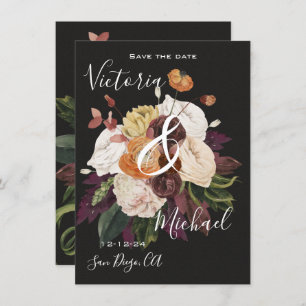 Convite Rembrandt Autumn Floral Salvar a Data Casamento