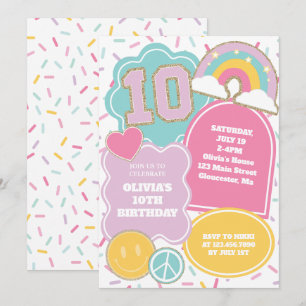 Convite Remendo Preppy 10º Aniversário