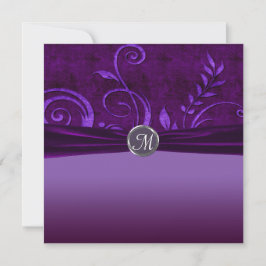 Convite Remoinho de Noiva de Veludo Roxo & Ameixa