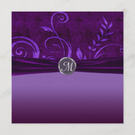 Convite Remoinho de Noiva de Veludo Roxo & Ameixa