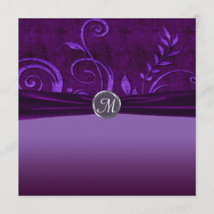 Convite Remoinho de Noiva de Veludo Roxo & Ameixa