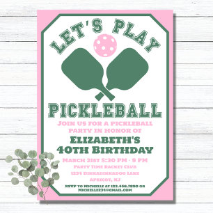 Convite Remos de Esportes de Festa de Pickleball