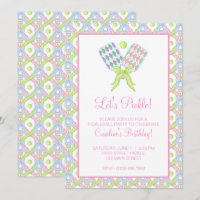 Remos de Pickleball em Aquarela Preppy com Argyle