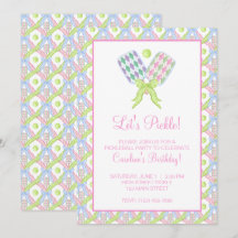 Remos de Pickleball em Aquarela Preppy com Argyle