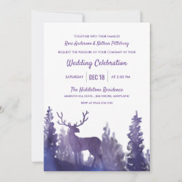 Convite Rena Aquarela Púrpura | CASAMENTO NO INVERNO