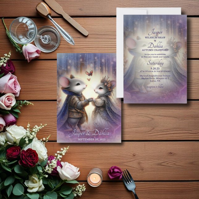 Convite Renaissance Fairytale Fantasy Casamento Romântico (Criador carregado)