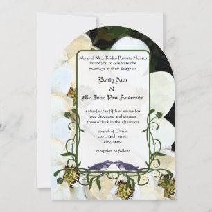 Convite Renascença Medieval Vintage Magnólia Casamento Pás