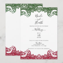 Renda Verde e Vermelha Elegante Fiesta Casamento B