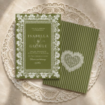Renda Vintage Oliva Verde Casamento Moderno Dinhei