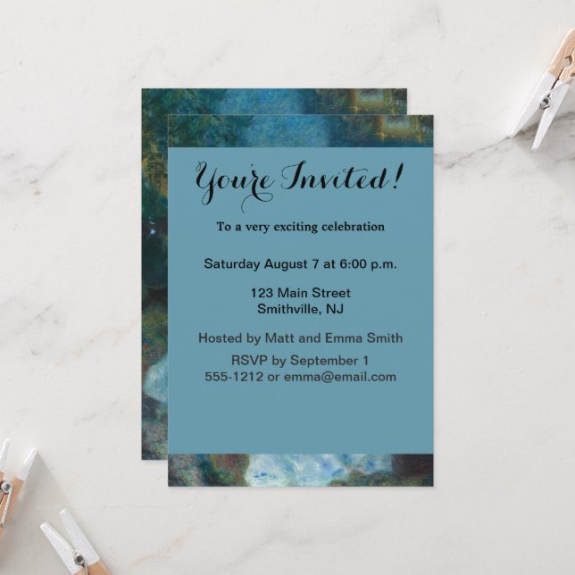 Convite Renoir Mulher Impressionista do Piano Vintage (Frente/Verso In Situ)