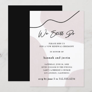 Convite Renovação abstrata moderna do voto de casamento 