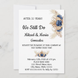 Convite Renovação de Aniversário do Casamento das Flores A