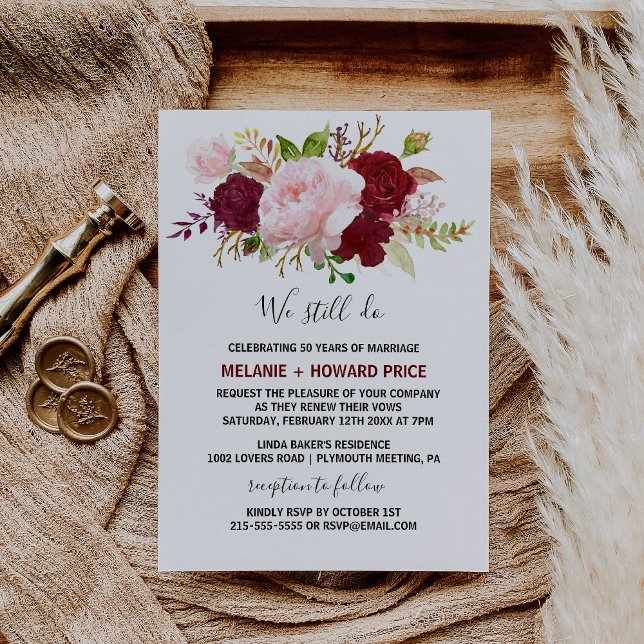 Convite Renovação de Velas Tropicais e Românticas Vermelha (Criador carregado)