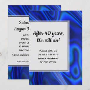 Convite Renovação de Voto Conjugal Fractal em Concha de Ab