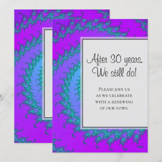 Convite Renovação de Voto de Casamento Moderno em Aqua e R