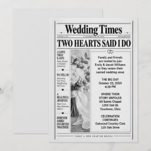 Convite Renovação de Voto de Casamento no Jornal
