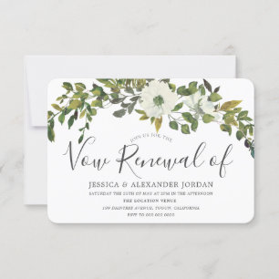 Convite Renovação de Voto Rústico País Folha Verde