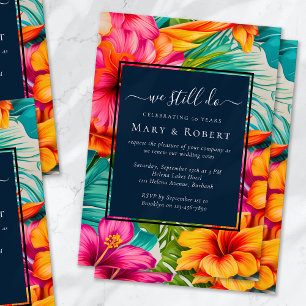 Convite Renovação de Voto Tropical Floral Hibiscus Nós Ain