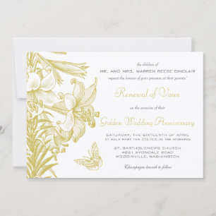 Convite Renovação de Votos Aniversário de Casamento de 25 