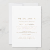 Renovação de Votos Chic Gold Typography We Do Agai