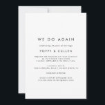 Convite Renovação de Votos Chic Tipografia Nós Fazemos Nov<br><div class="desc">Este cartão de convite de renovação de votos Chic Tipografia Nós Fazemos Novamente é perfeito para uma cerimônia e celebração de renovação de votos moderna. O design simples apresenta tipografia clássica minimalista preta e branca com um toque rústico boho. Personalizável em qualquer cor. Mantenha o design minimalista e elegante, como...</div>